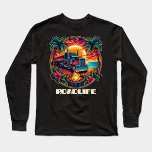 Tropical trucker roadlife Long Sleeve T-Shirt